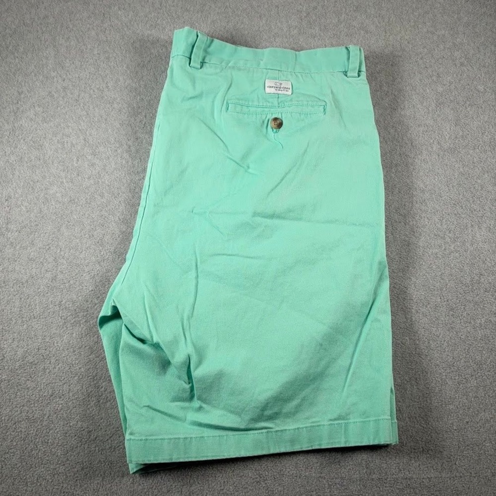 Vineyard Vines Breaker Short Mens 42 Green Solid Stretch Chino Casual